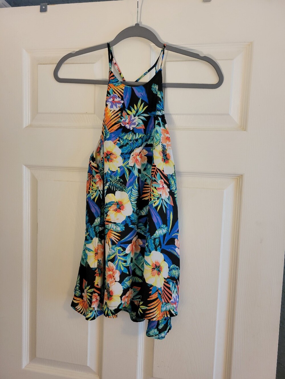 Decree Tropical Floral Print Camisole Size Medium Double Layer  Tropical Blouse